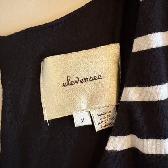 Elevenses Anthropologie Shorts Romper Black White Nautical Stripe‎ Size M - Picture 6 of 15